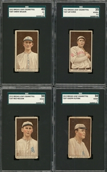 1912 T207 Brown Background Rare "Broadleaf" Back SGC-Graded Collection (4 Different)
